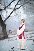 (Peach and bamboo outside the painting)Ming embroidered Bijia coat skirt 2017 xtreme code spot can be customized 