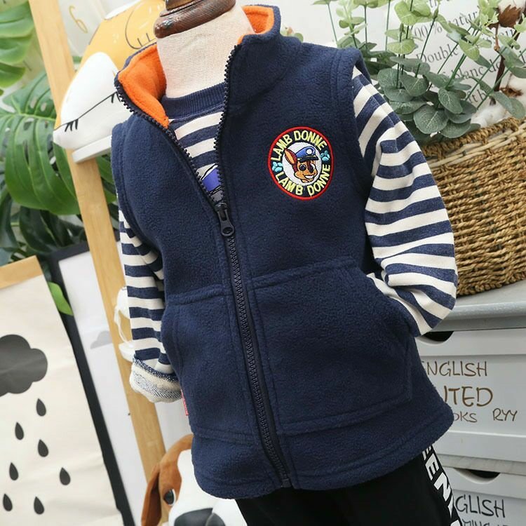 Quần áo trẻ em 18 mùa thu mới đơn giản giản dị thêu áo lông cừu shop quần áo trẻ em đẹp