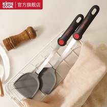 Food grade long handle silicone shovel non-stick pan special 304 stainless steel high temperature resistant stir-fry spatula spatula