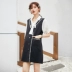 Bà bầu mùa hè thời trang hàn quốc mẹ dài phần nhỏ mùa hè giả hai khí chất váy chuyên nghiệp - Áo thai sản áo bầu đẹp 2021 Áo thai sản