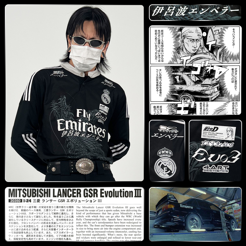 4Art Aesthetics Initial D Kyosuke Sudo Evo3 1415 Black Dragon Real Madrid Jersey Modified