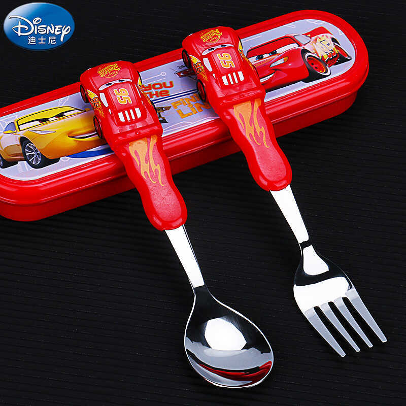 Disney Spoon and Fork Set 304 Stainless Steel Household Tableware for Kidsren and Primary School Students, Cute, Exquisite and High-Looking Tableware