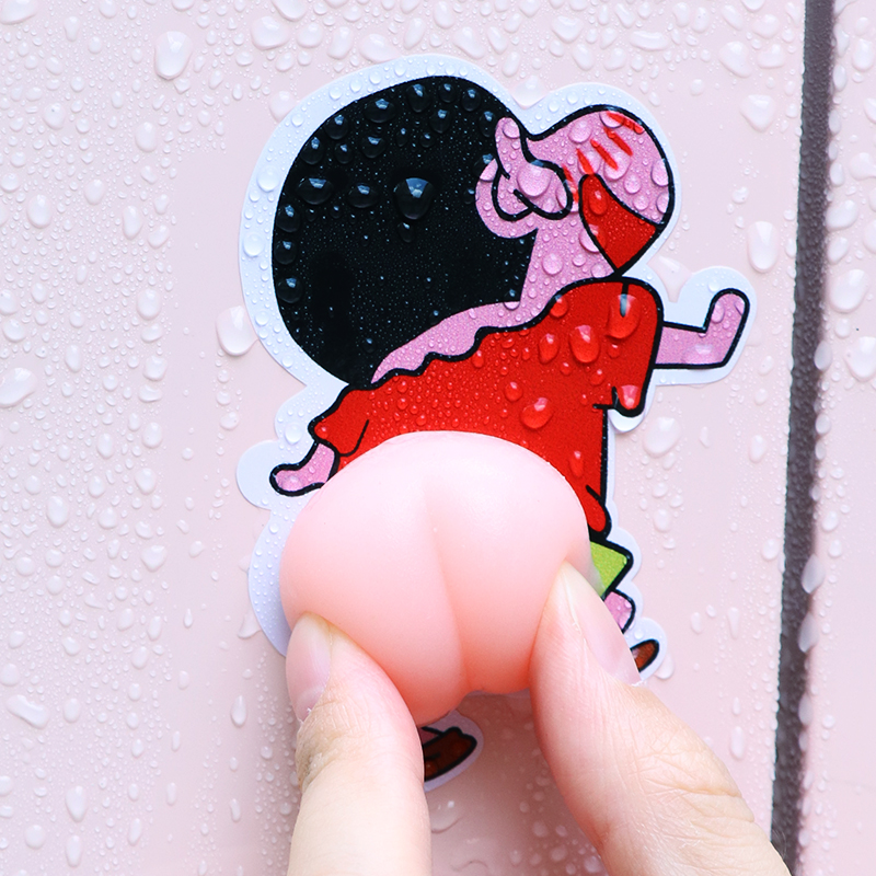 Cute ass car anti-collision strip door edge anti-scratch artifact rearview mirror butt crayon small new cute protection sticker
