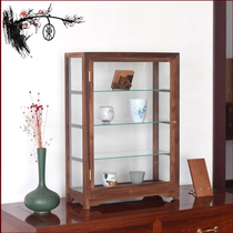 North American black walnut four-layer glass display cabinet display box jewelry box jewelry box jewelry cabinet hand-made porcelain and toys