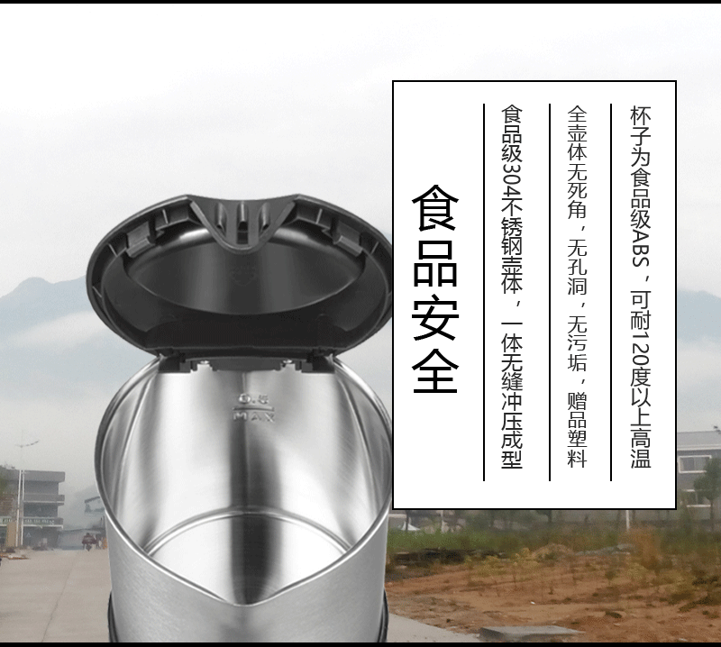 Du lịch điện áp kép ấm đun nước mini 304 bằng thép không gỉ Hoa Kỳ - ấm đun nước điện bình đun siêu tốc