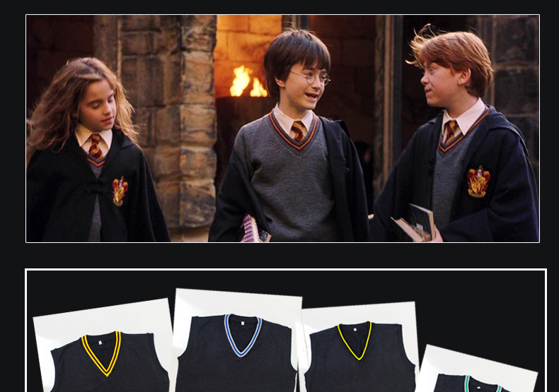 Harry Potter mặc váy áo choàng Gryffindor trang phục ma thuật áo choàng đồng phục áo choàng biểu diễn quần áo phù hợp với - Cosplay cosplay nam