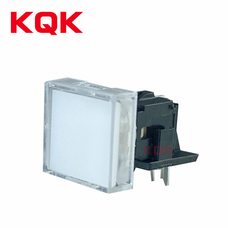 Red and blue double color lamp side press lock-free lamp switch KQK console dimming button switch 12*12 square white cap