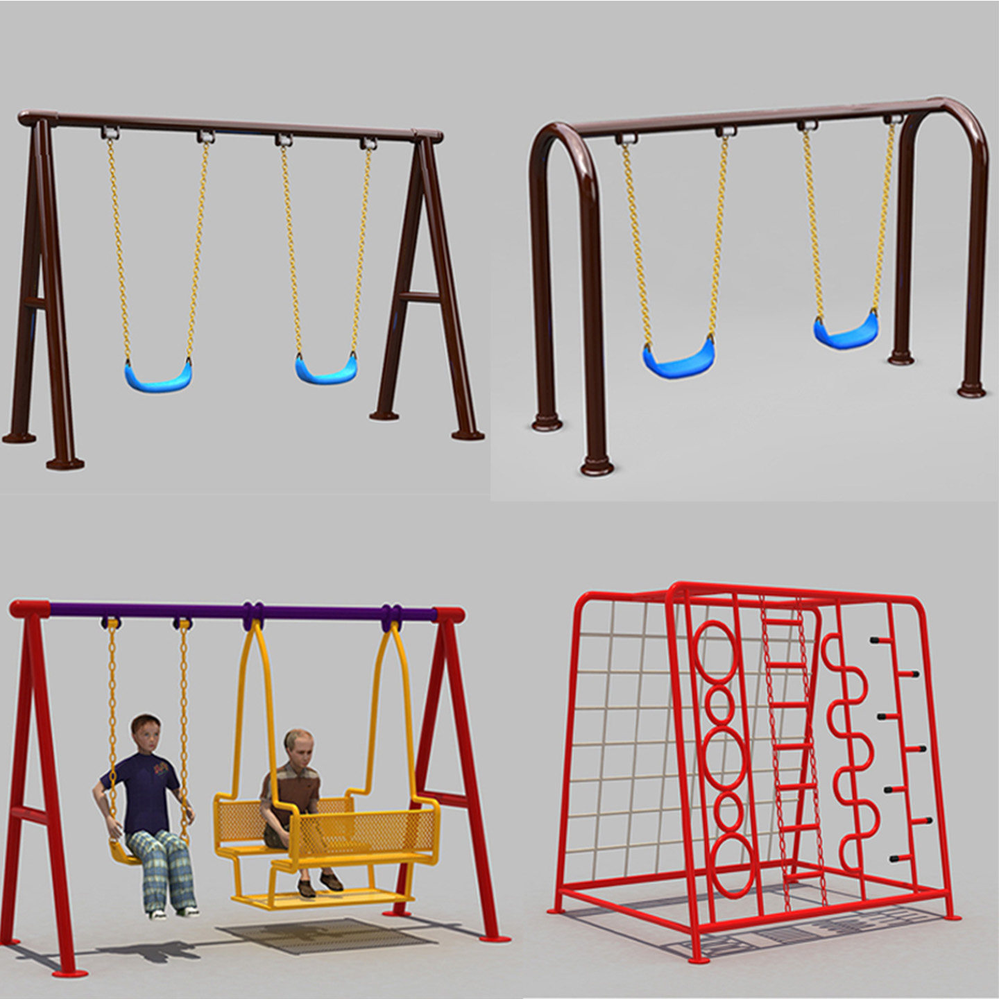 Общественный качельный мост в детском саду, пружинные качели, взбирающиеся на большие уличные качели
