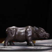 Tea decoration small vase Yixing purple clay bullish pet play ke yang with channel purple Buffalo Pet