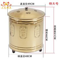 Thickened stainless steel burnt paper barrel to worship the ancestor stove incense burner extra-large sacrifice to the tomb Buddha before the Buddha treasure plate