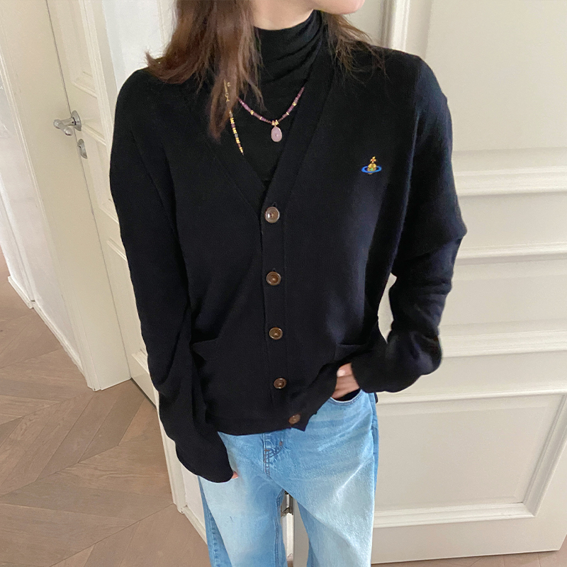 Special Offer 20% off Vivienne Westwood 25 Autumn/Winter New Style Small Logo Cashmere Cardigan