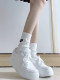 Pull back white shoes women's shoes thick sole 2024 summer new sneakers low top versatile casual students white shoes women