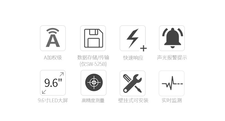 Шумомер 深达威大屏数显噪音计壁挂式分贝仪噪音测试仪环境噪声音量测试仪