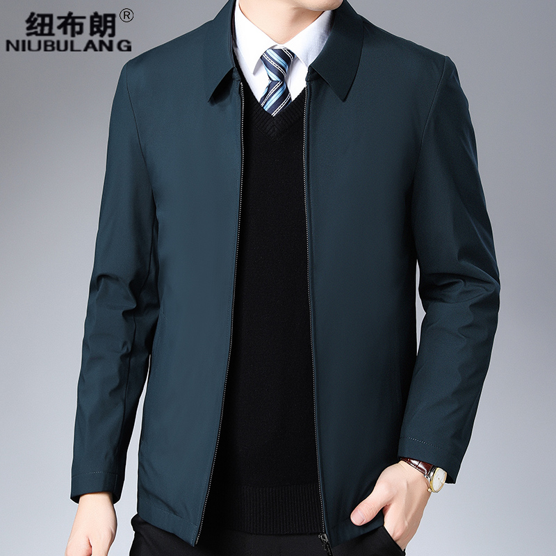 người đàn ông trung niên của áo khoác mùa thu / mùa đông cộng với bông dày 2019 mới ve áo jacket trung niên áo khoác cha của nam giới