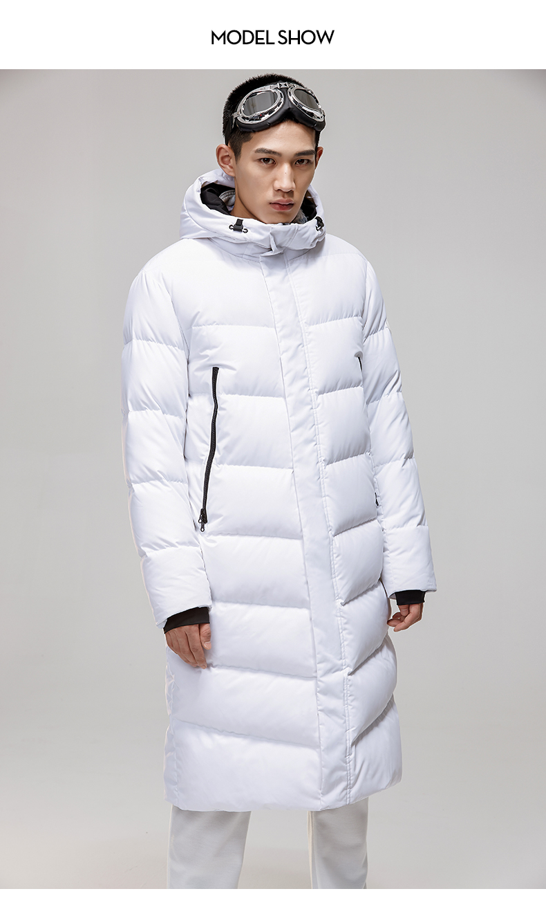 Anta down jacket nam 2018 mùa đông mới màu rắn trắng dài trùm đầu ấm xuống áo khoác dài nam - Thể thao xuống áo khoác áo phao uniqlo nam