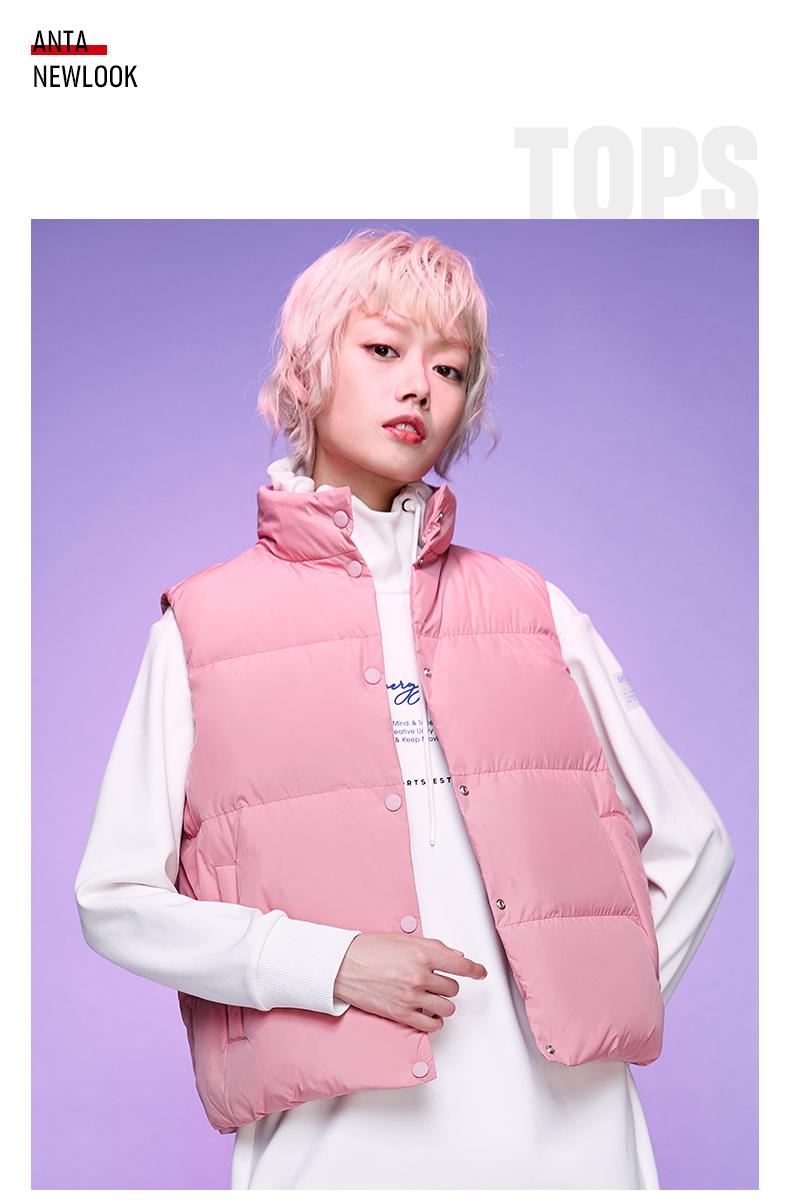Anta down jacket nữ 2019 thu đông mới không tay ấm áp thể thao xuống áo khoác vest chính thức trang web cửa hàng hàng đầu - Áo thể thao áo khoác anta