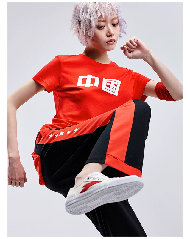 Anta ngắn tay nữ mùa đông Thế vận hội trang web chính thức hàng đầu 2019 mùa hè mới áo thun thể thao giản dị Trung Quốc tay ngắn - Áo phông thể thao áo thun the thao nam adidas có cổ