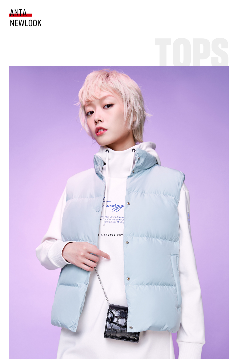Anta down jacket nữ 2019 thu đông mới không tay ấm áp thể thao xuống áo khoác vest chính thức trang web cửa hàng hàng đầu - Áo thể thao áo khoác anta