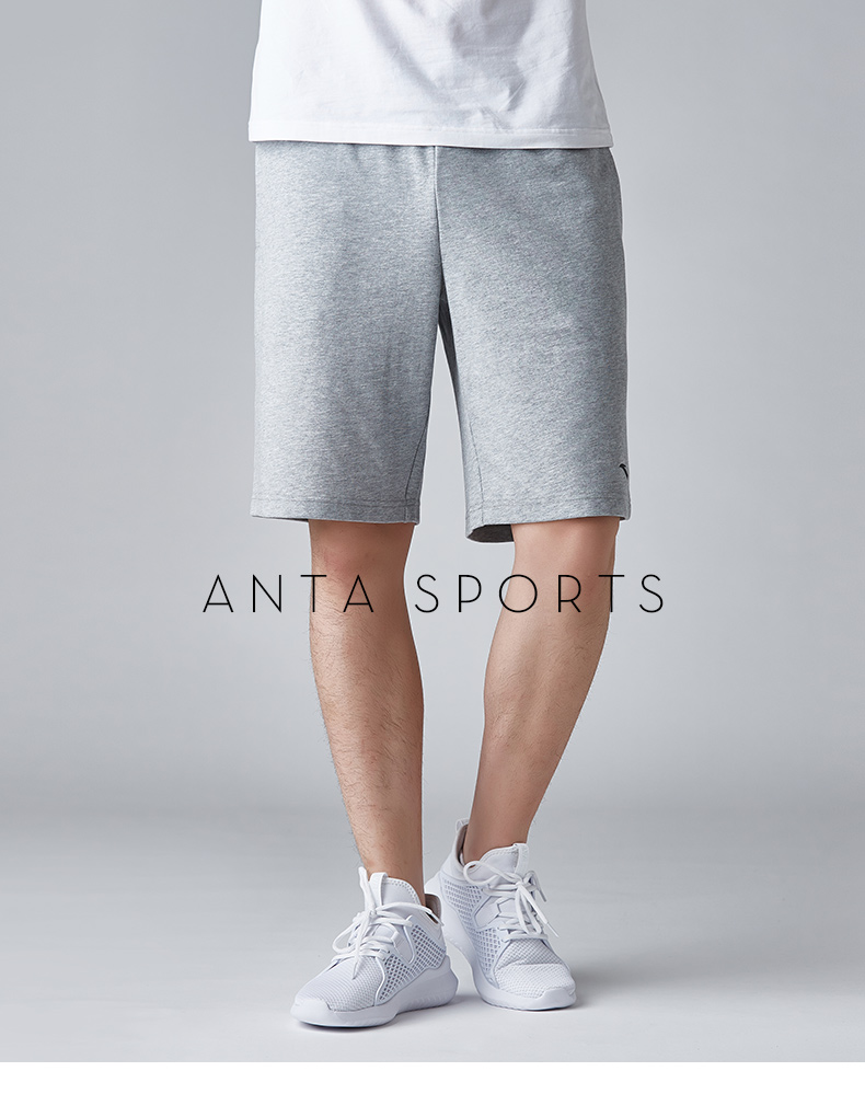 Anta quần short nam 2018 mới đan phần mỏng thoải mái thở thường chạy thể thao màu đen năm điểm quần short quần đùi tập gym