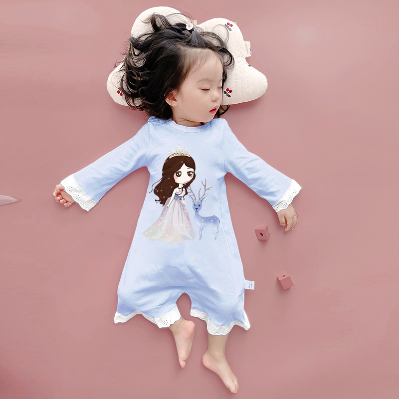 Children's sleeping bag summer short sleeve pajamas kick by girl girl princess wind sleeping dress home dress