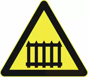 Custom pay attention to guarded railway crossing signs, reflective road signs, speed limit 5, height limit, width limit signs