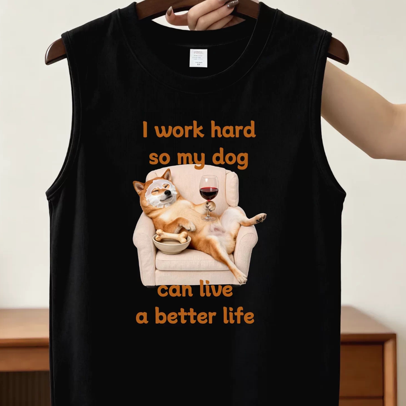 【Eager to Help Shiba Inus】Pure Cotton Sleeveless Vest, Cute Pet Dog, Fun and Funny Creative T-Shirt for Dog Owners 【Eager to Help Shiba Inus】Pure Cotton Sleeveless Vest, Cute Pet Dog, Fun and Funny Creative T-Shirt for Dog Owners