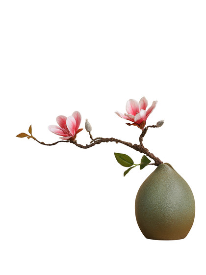 办公室桌面花瓶假花水培干花摆件装饰品餐桌家居插绿植高级感小口