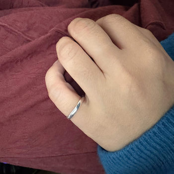Xie's silversmith 999 sterling silver open ring ring