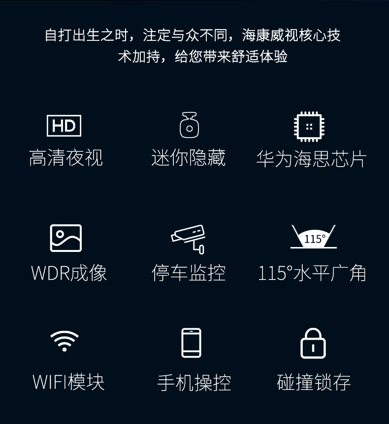 海康威视 B1 高清夜视行车记录仪 华为海思芯片 图2