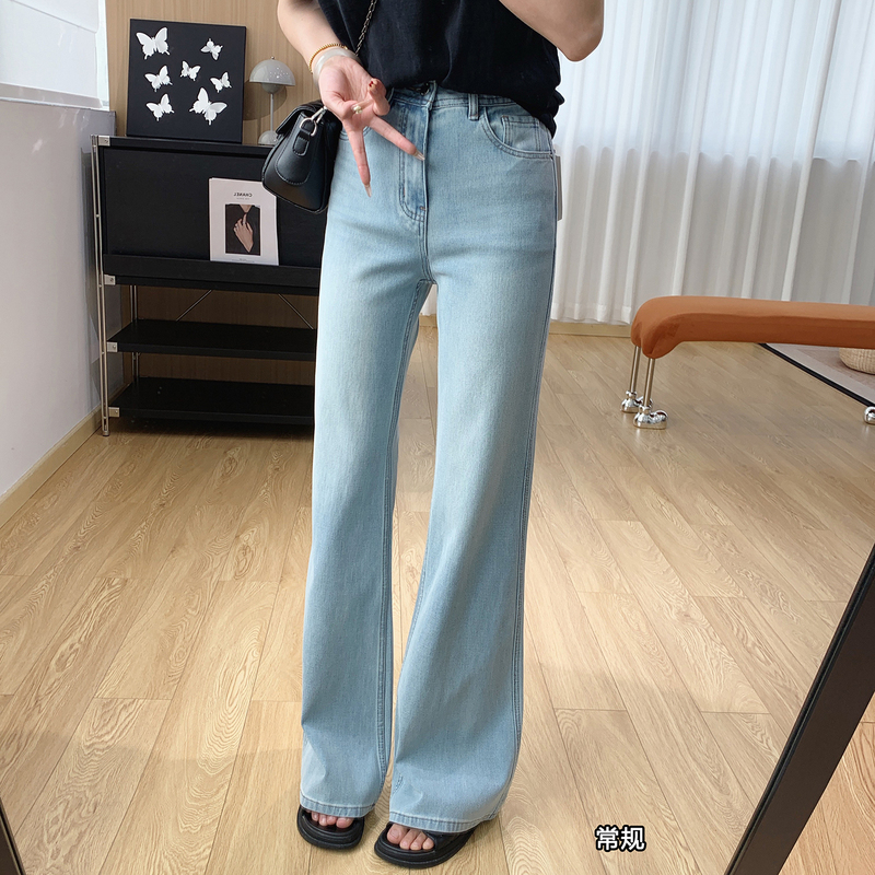 Transform into Supermodel Legs in Seconds! Ultra-Thin Four-Way Stretch High-Waisted Slimming Flared Jeans for Women, Summer Thin Style, Non-Tight Flared Pants
