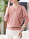 Mom Spring Clothing 2024 New Top Temperament Reducing Age 40 Years 50 Middle-aged and Elderly Women's Clothing Spring and Autumn Knitted Base Shirt