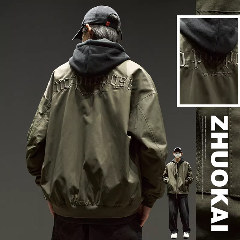 Men's Autumn and Winter American-Style Baseball Jacket, Winter Flight Jacket for Men, Cool and Stylish Zip-Up Thick Cotton Jacket Men's Autumn and Winter American-Style Baseball Jacket, Winter Flight Jacket for Men, Cool and Stylish Zip-Up Thick Cotton Jacket