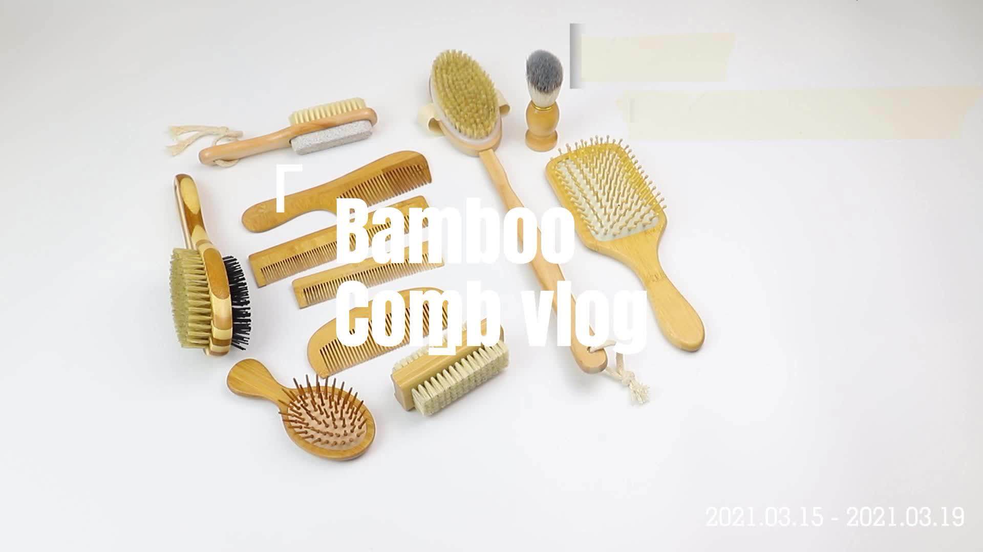 Wooden Head Massager Shampoo Scalp Massage Brush Hair Washing Comb Body Shower Brush Bath Spa
