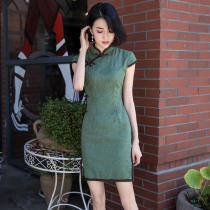 Cheongsam 2021 new summer high-end young girl improved cotton linen dress daily wear short