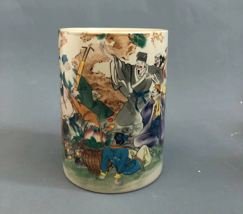 Ưu đãi đặc biệt mô hình Tong chi hình con số tám Người giữ bút bất tử Jingdezhen cổ gốm trang trí nhà văn phòng trưng bày trang trí cách trang trí phòng khách nhà vuông