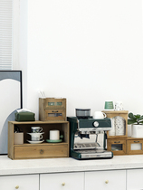 Day Style Tabletop Containing box Drawer Containing Cabinet Retro Wooden Miscellaneous Goods Box Coffee Corner Containing Shelf Cup Holder