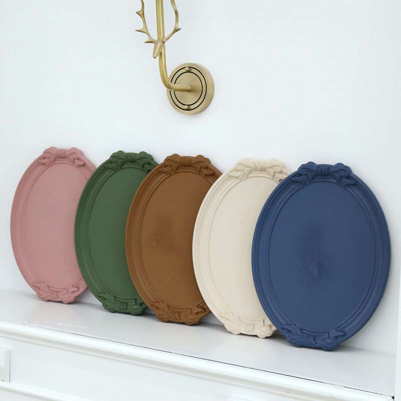 ins wind butterfly knots tray-like inter-plate mirror front disc Nordic style Genguan Key Pan Morandi colour containing disc