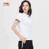 Li Ning ngắn tay áo polo nữ 2019 loạt thời trang thể thao mới mùa hè ve áo giản dị thể thao đan - Áo polo thể thao