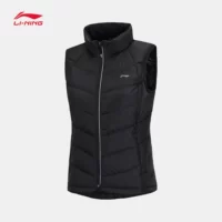 Li Ning ngắn xuống vest nữ chạy loạt áo ấm cổ áo của phụ nữ mùa đông màu xám vịt xuống đồ thể thao - Áo thể thao áo thể thao nam có cổ