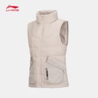 Li Ning xuống vest Bà BAD FIVE loạt bóng rổ ấm áp cổ áo giản dị mùa đông vịt trắng xuống trang phục thể thao - Áo thể thao áo thun the thao nữ