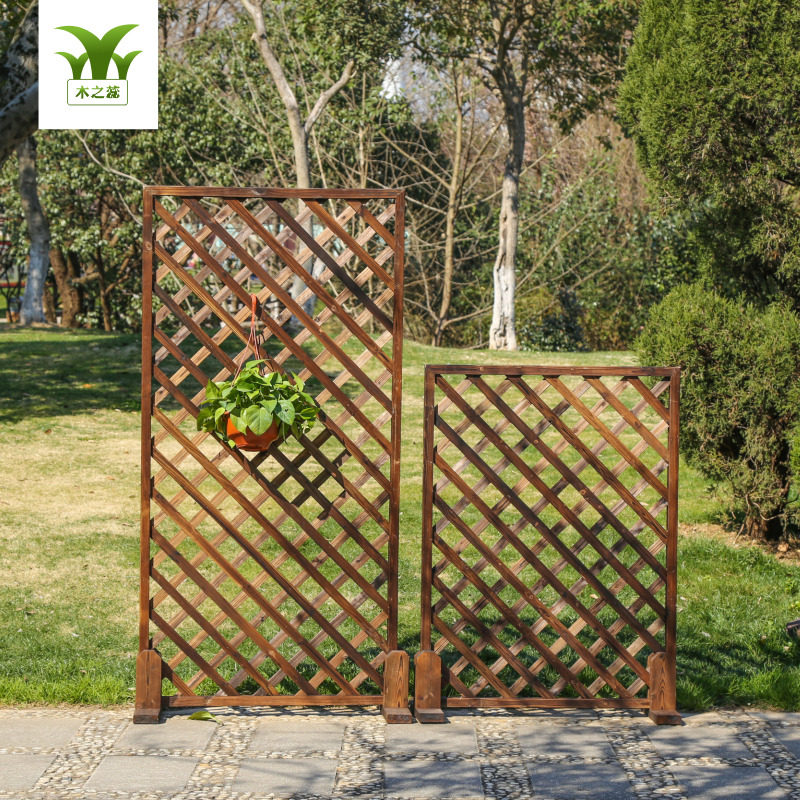 Solid wood fence partition screen courtyard anti-corrosion wood fence climbing pergola outdoor fence garden fence grid flower stand