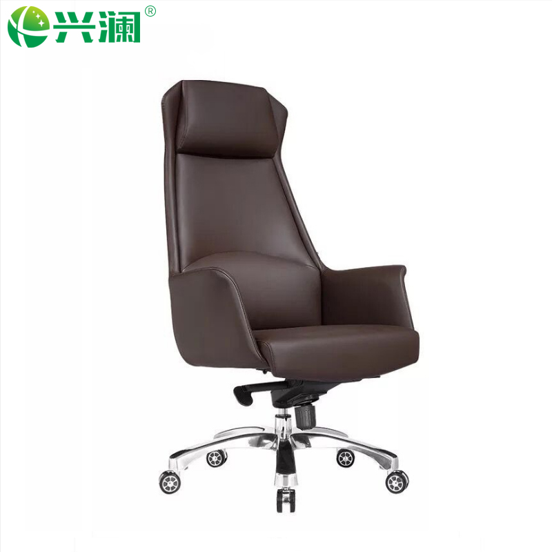 Office leather boss chair modern simple class chair home office swivel chair ergonomic single computer chair
