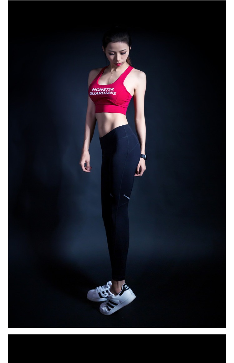 Monster Guardians Women Sức mạnh trung bình Hỗ trợ Ngực Pad Đồ lót thể thao chuyên nghiệp Áo lót thể thao áo khoác gym