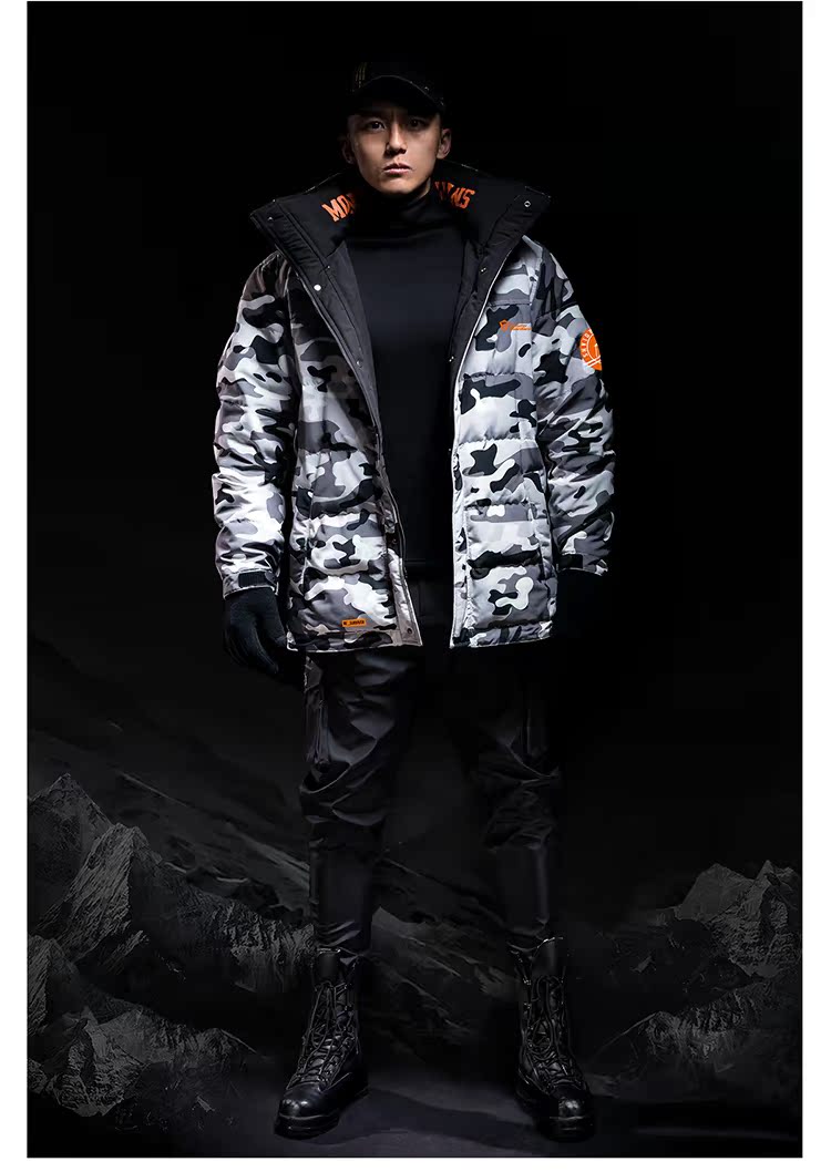 Monster Guardians Guardian Shield Series Men Fall / Winter Snowy Ngụy trang Áo khoác xuống - Thể thao xuống áo khoác áo phao lông vũ nam uniqlo