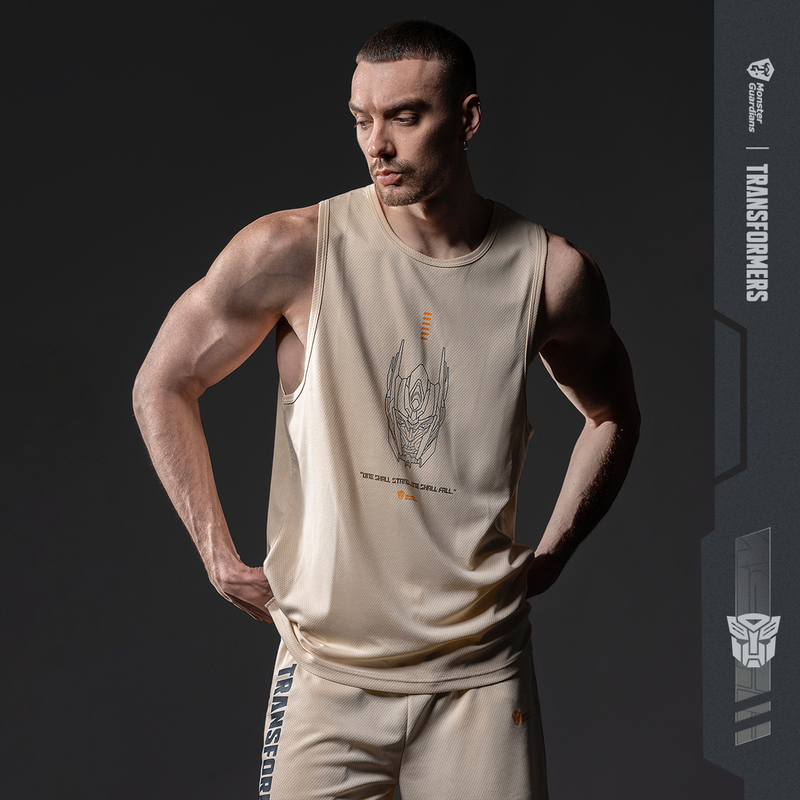 Monster Guardians Transformers Co-Branded Vest Men's Summer Sleeveless Top Sports Shorts Set