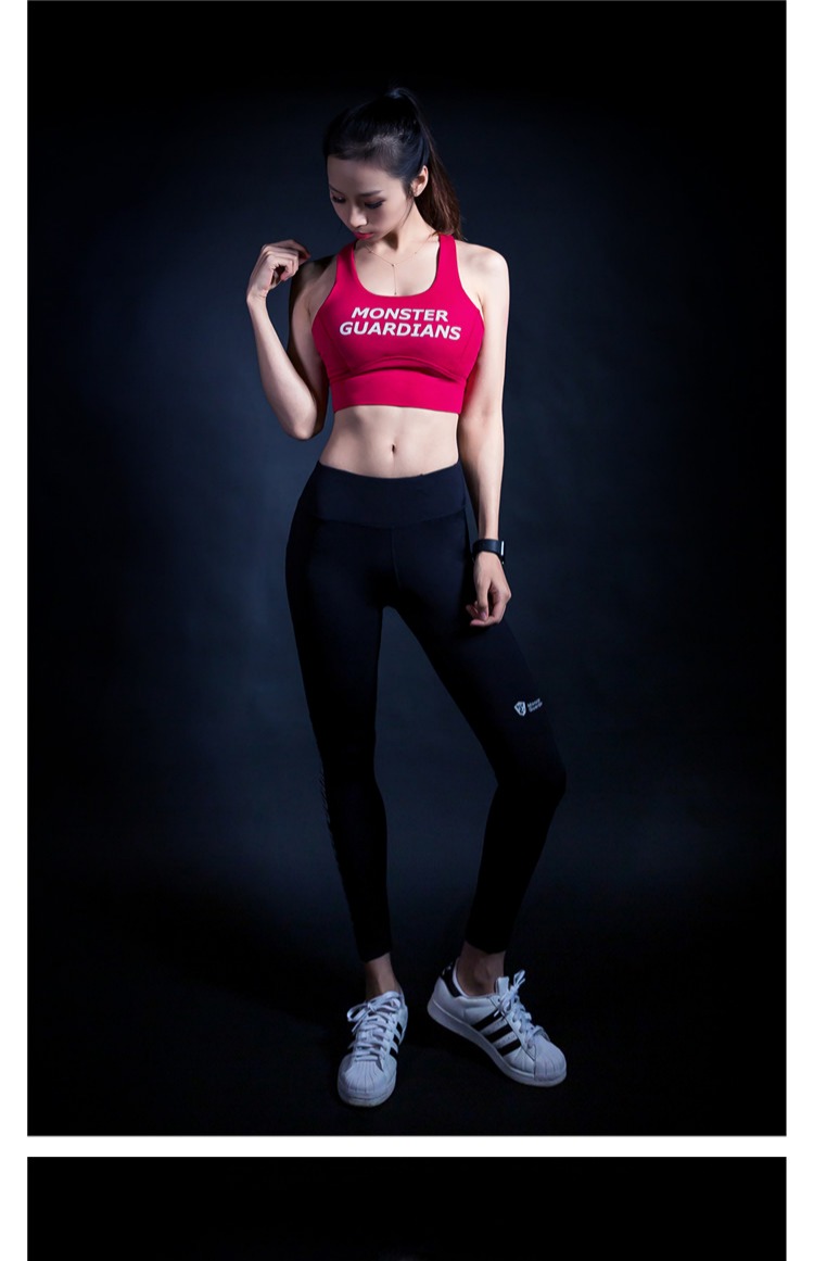 Monster Guardians Women Sức mạnh trung bình Hỗ trợ Ngực Pad Đồ lót thể thao chuyên nghiệp Áo lót thể thao áo khoác gym