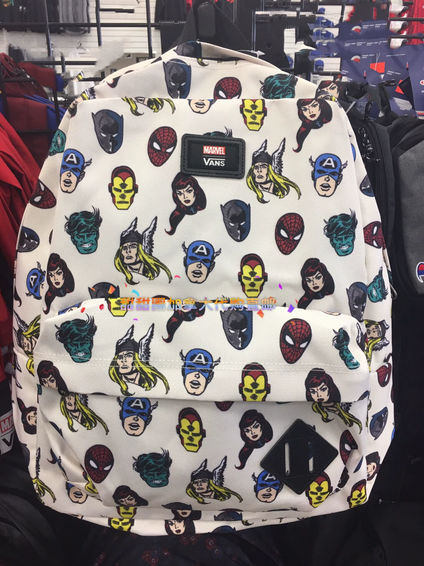 Vans, рюкзак, школьный рюкзак, шахматы, Marvel, с вышивкой