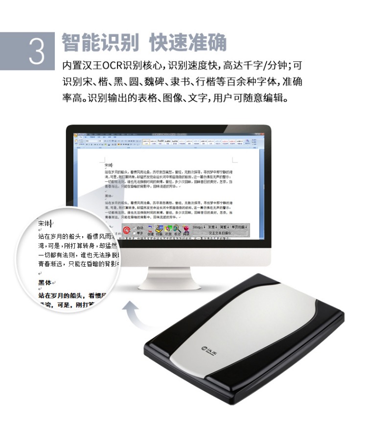 Hanwang văn bản Wang Wenyi Wenhao 5690 cuốn sách tài liệu màu máy quét HD công nhận OCR máy scan a3 2 mặt