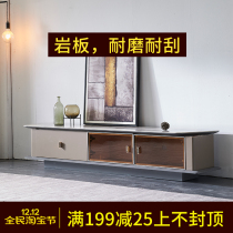 Italian rock board TV cabinet coffee table combination modern simple marble floor cabinet telescopic storage small house Cabinet