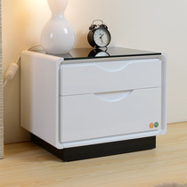 First class furniture white side cabinet bedside table tempered glass two three four five bucket cabinet simple TV cabinet combination